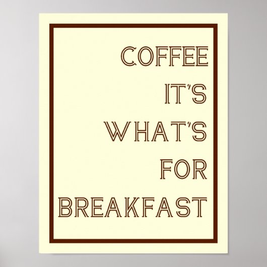 Poster Café Pour Petit Déjeuner (Devant)