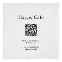 Cafe restaurant scanner pour voir le menu commande