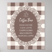 Poster Cafe Rustique Bar à Café Bebe Baby Shower (Devant)
