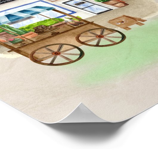 Poster Café simple avec Panier à gâteaux - Chaleureux et  (Coin)