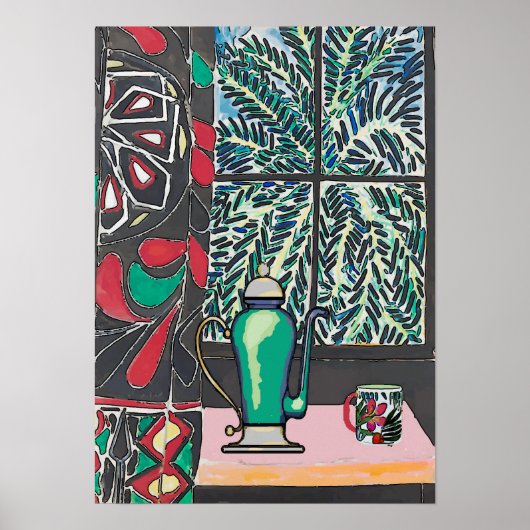 Poster Café sous fenêtre, après l'affiche de Matisse (Devant)