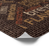 Poster Café sur Burlap Word Cloud Brown ID283 (Coin)