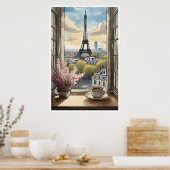 Poster Café sur Paris et l'affiche Tour Eiffel (Cuisine)