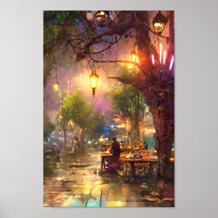 Poster Café sur rue'