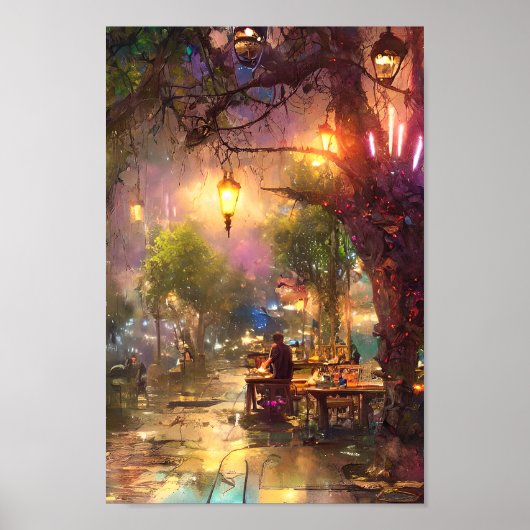 Poster Café sur rue' (Devant)