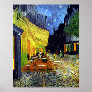 Poster Café Terrasse à la nuit par Van Gogh