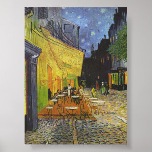 Poster Café Terrasse à la nuit par Van Gogh