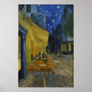 Poster Café Terrasse à la nuit par Vincent van Gogh