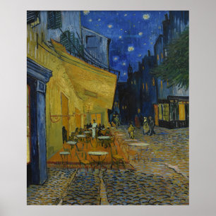 Poster Café Terrasse à la nuit par Vincent van Gogh