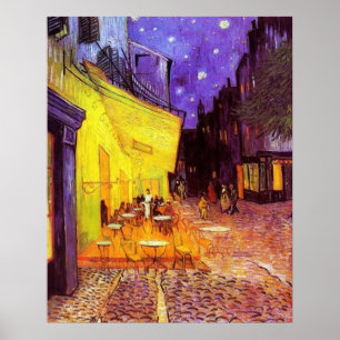 Poster Café Terrasse à la nuit par Vincent van Gogh Poste