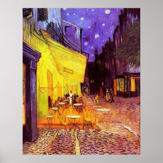 Poster Café Terrasse à la nuit par Vincent van Gogh Poste (Devant)