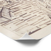 Poster Café Terrasse en soirée, Dessin d'art, Van Gogh (Coin)