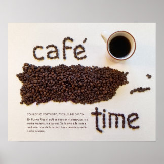Poster Cafe Time Porto Rico Coffee Beans Photographie
