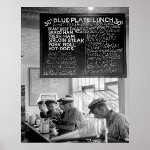 Poster Café Trucker, 1940. Photo vintage