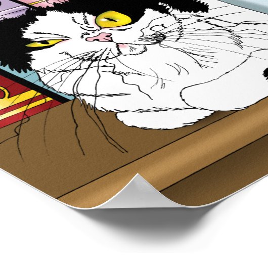 Poster Café Tuxedo Chat amusant (Coin)