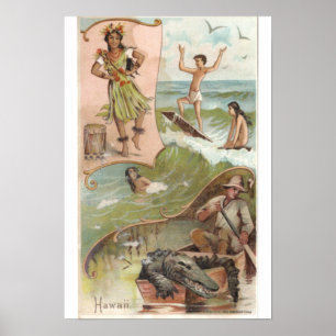 Poster Café vintage "Hawaii" Arbuckle Bros