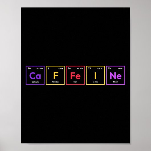 Poster Caféine Molécule Café Formule chimique Chemisier (Devant)