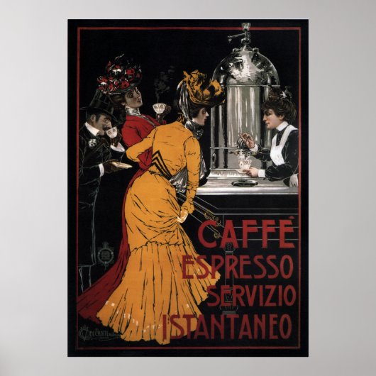 Poster Caffe Espresso ~ Servizio Istantaneo ~ 1900 (Devant)