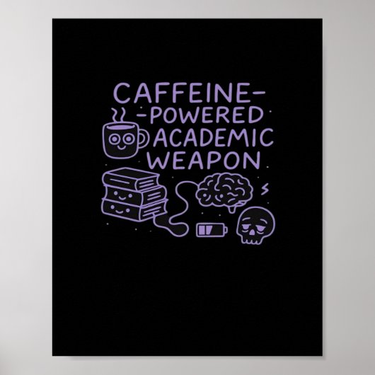 Poster Caffeine-Powered Academic Weapon Classic (Devant)