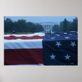 Poster "Cafin" drapé au drapeau et Maison Blanche (Devant)