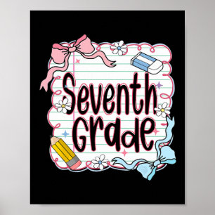 Poster Cahier rose pour filles rentrée scolaire septième