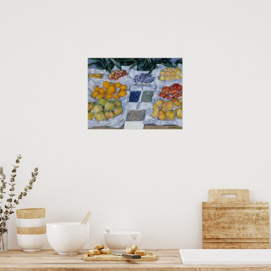 Poster Caillebotte - Fruits Affichés Sur Un Stand (Cuisine)