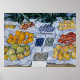 Poster Caillebotte - Fruits Affichés Sur Un Stand