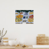 Poster Caillebotte - Fruits exposés sur un présentoir (Cuisine)