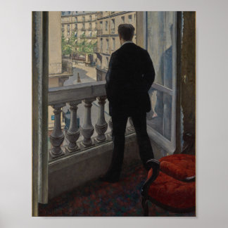 Poster Caillebotte - Jeune homme à sa fenêtre (1876)