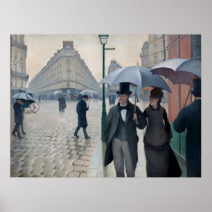 Poster Caillebotte Paris, rue de jour de pluie Art Vintag