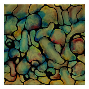 Poster Cailloux colorés 1