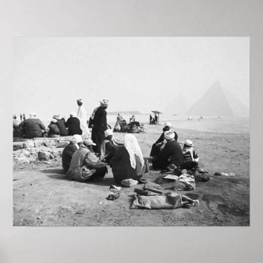 Poster Caire Égypte, Camel Jockeys Giza Pyramides (NR) 2 (Devant)