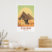 Poster Caire Égypte Pyramides & Sphinx Voyage Art Rétro (Cuisine)