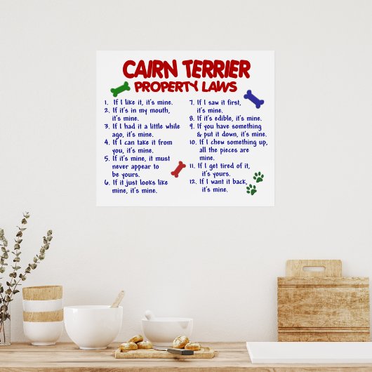 POSTER CAIRN TERRIER PL2 (Cuisine)