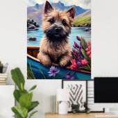 Poster Cairn Terrier sur une pagaie : Une aventure Pittor (Bureau à domicile)