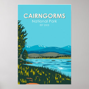 Poster Cairngorms Parc national Écosse Loch Morlich