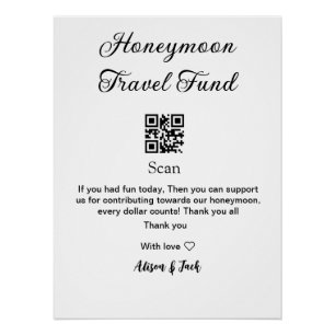 Poster Caisse de lune de miel scannez le code QR ajouter