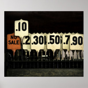Poster Caisse enregistreuse antique