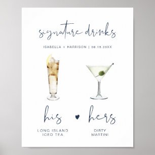Poster CAITLIN Bar à cocktails de mariage Signature Moder