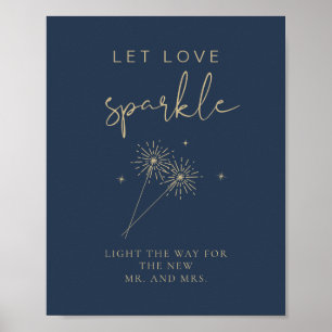 Poster CAITLIN Mariage bleu Sparkler Envoyer l'affiche