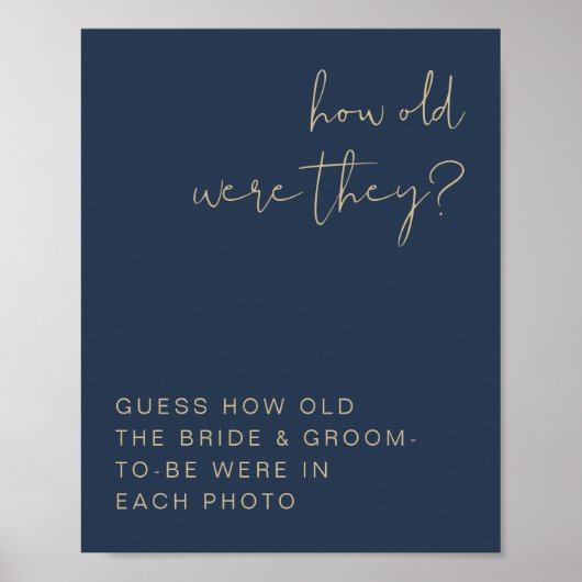 Poster CAITLIN Navy et Or Quel âge avaient-ils Signe (Devant)