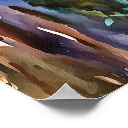 Poster Calabash Arbre Gourdes En Automne Art Acrylique (Coin)