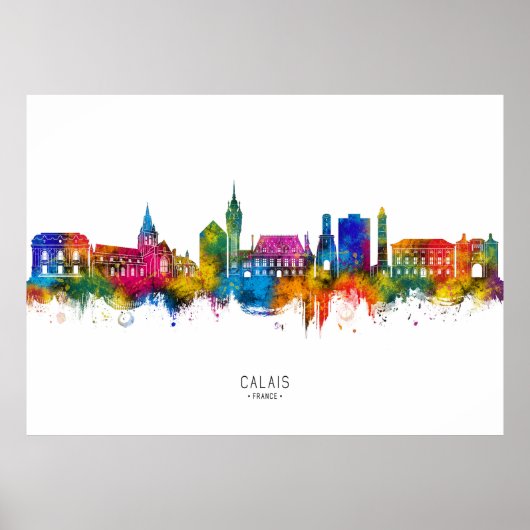 Poster Calais France Skyline (Devant)
