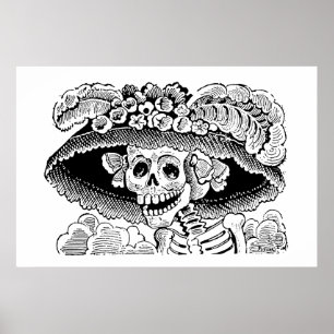Poster Calavera Garbancera par José Guadalupe Posada