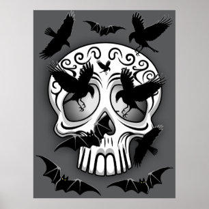 Poster Calaveras décoratives Halloween