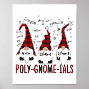 Poster Calcul algébrique polynomial amusant Poly-gnome-ia
