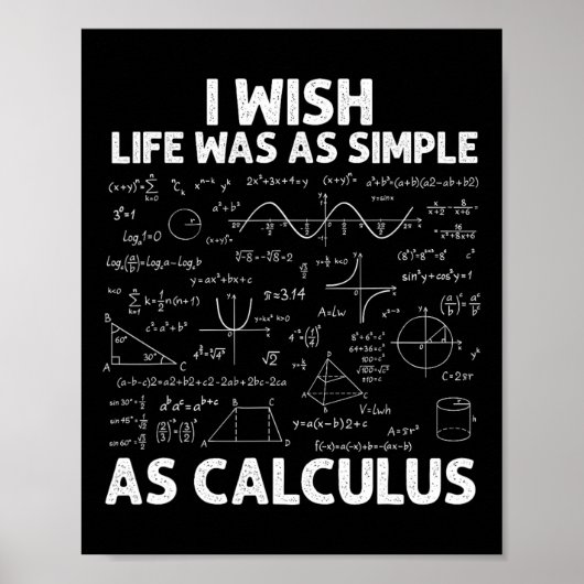 Poster Calcul drôle pour hommes femmes professeur de math (Devant)
