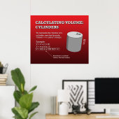 Poster Calcul du volume : cylindres *MIS À JOUR* (Bureau à domicile)