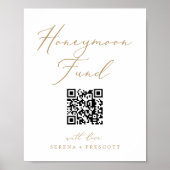 Poster Calcul Or Delicate Code QR Honeymoon Fund (Devant)