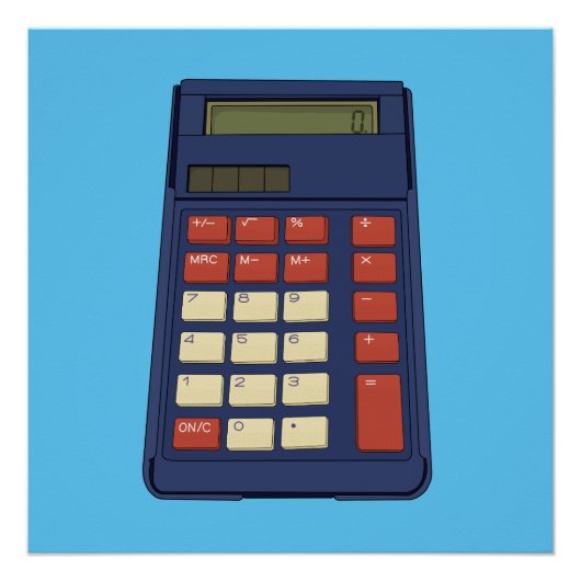 Poster Calculatrice des années 80 90 Math School Nostalgi (Devant)